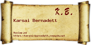 Karsai Bernadett névjegykártya