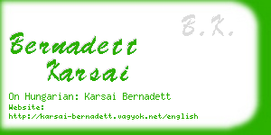 bernadett karsai business card